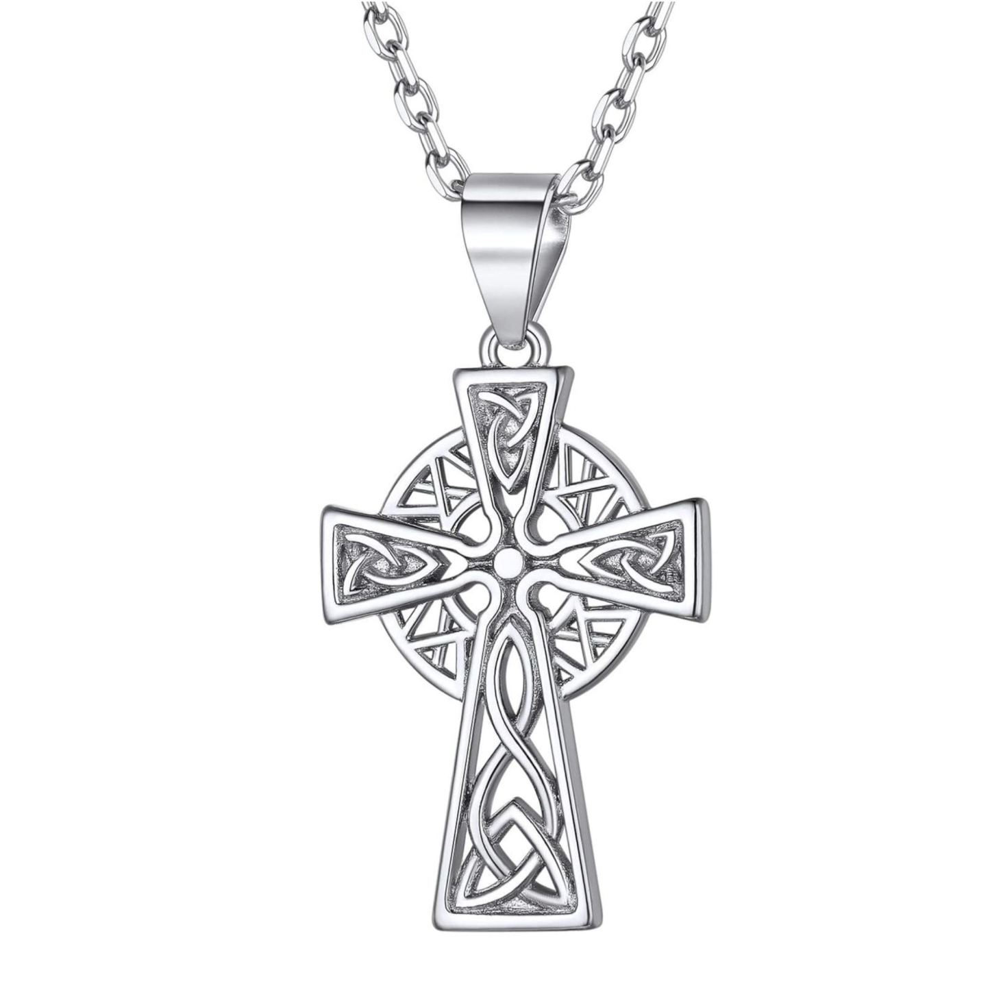 Celtic Cross Irish Knot Pendant Necklace