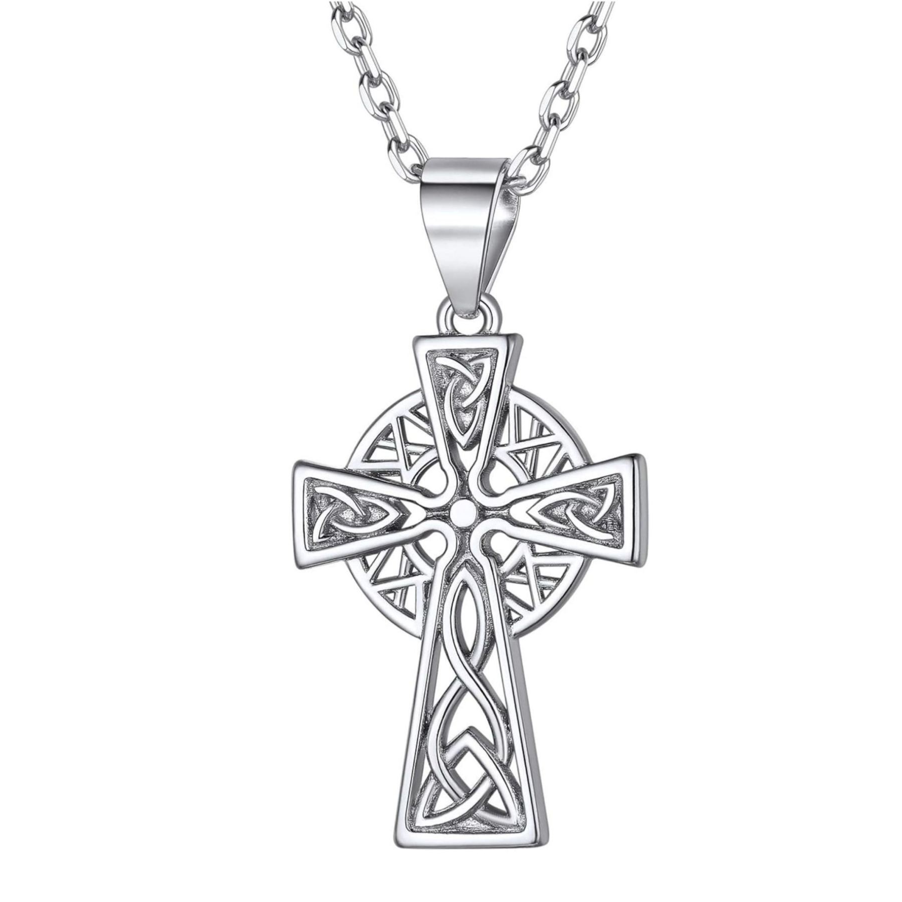 Celtic Cross Irish Knot Pendant Necklace