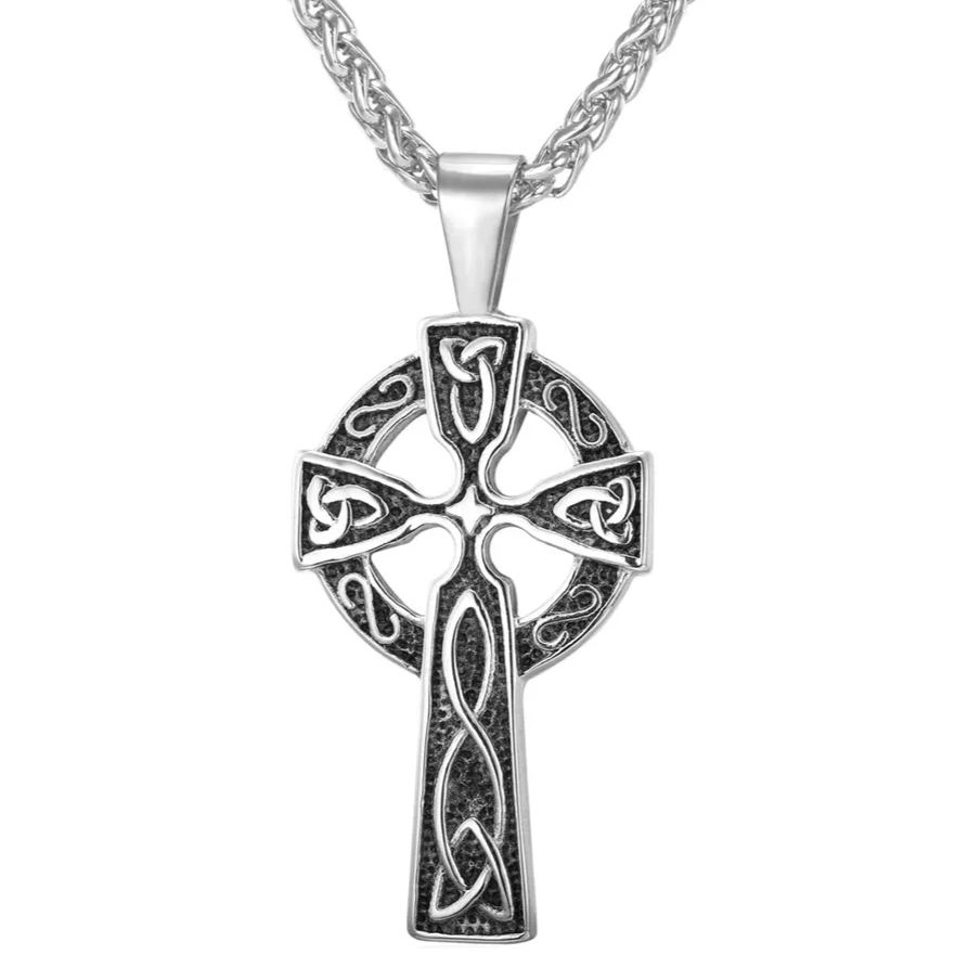 Celtic Knot Pendant Cross Scottish Necklace