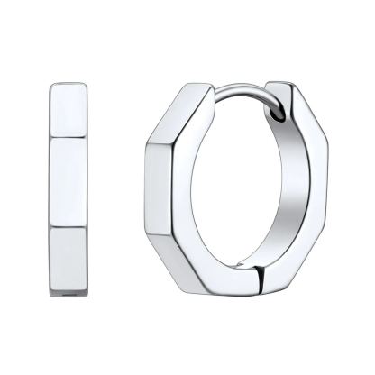Stainless Steel Geometric Hoop Earring For Men Women