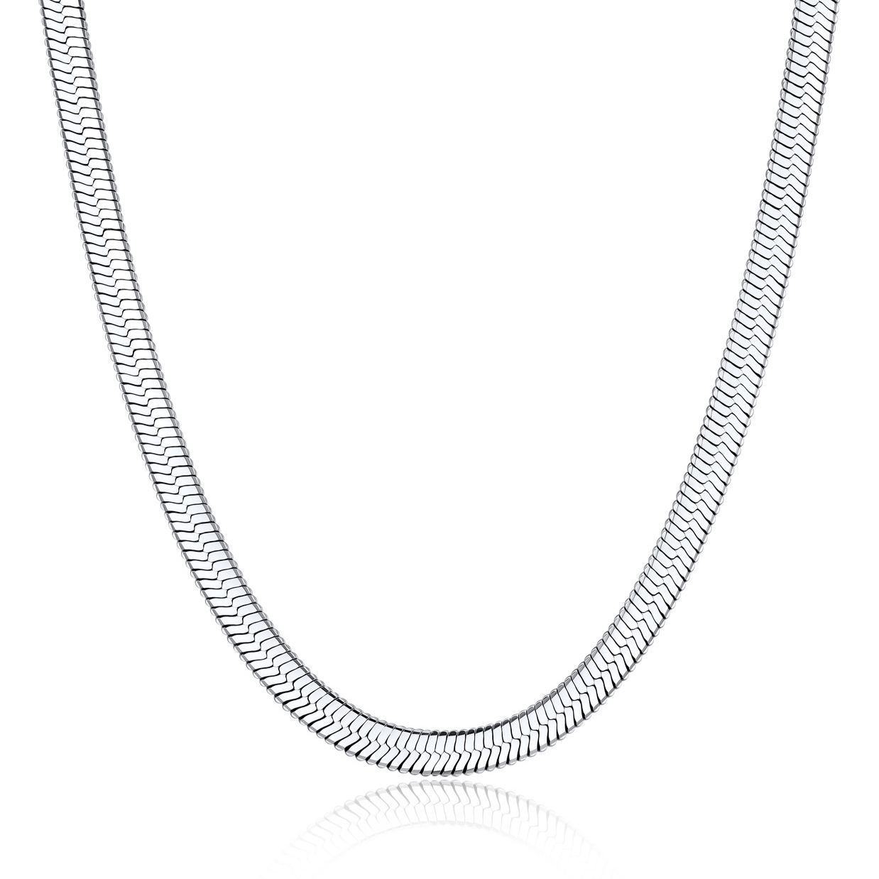 5mm Flat snake chain necklace 15"
