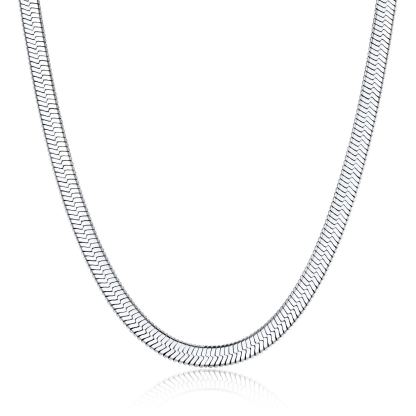5mm Flat snake chain necklace 15"