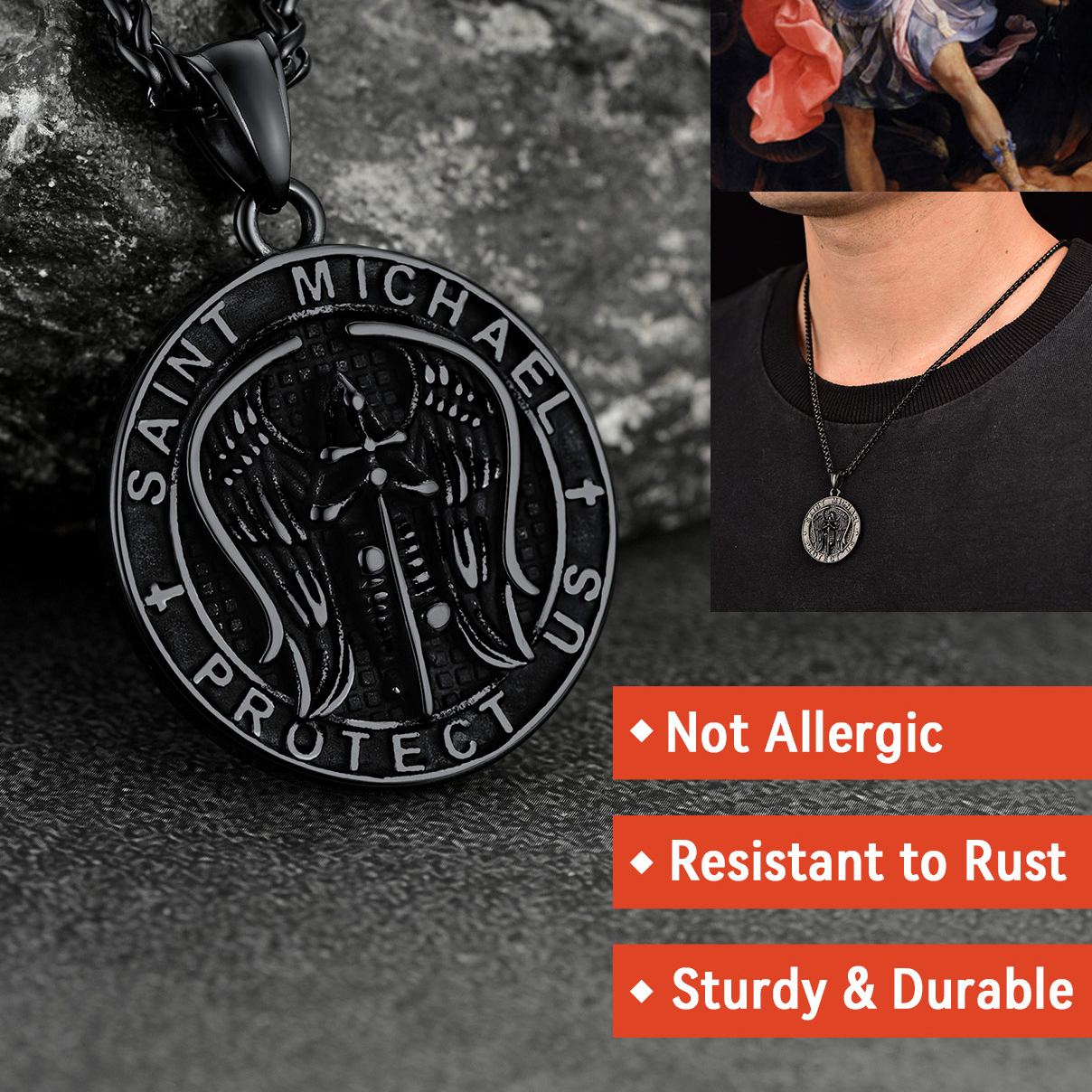 Angel Wing Stainless Steel Pendant Necklace for Men
