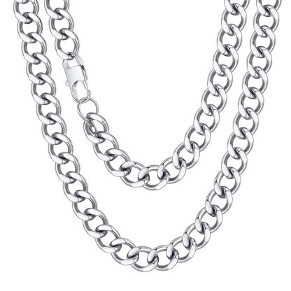 Chunky Stainless Steel Cuban Link Chain Necklace 18-20"