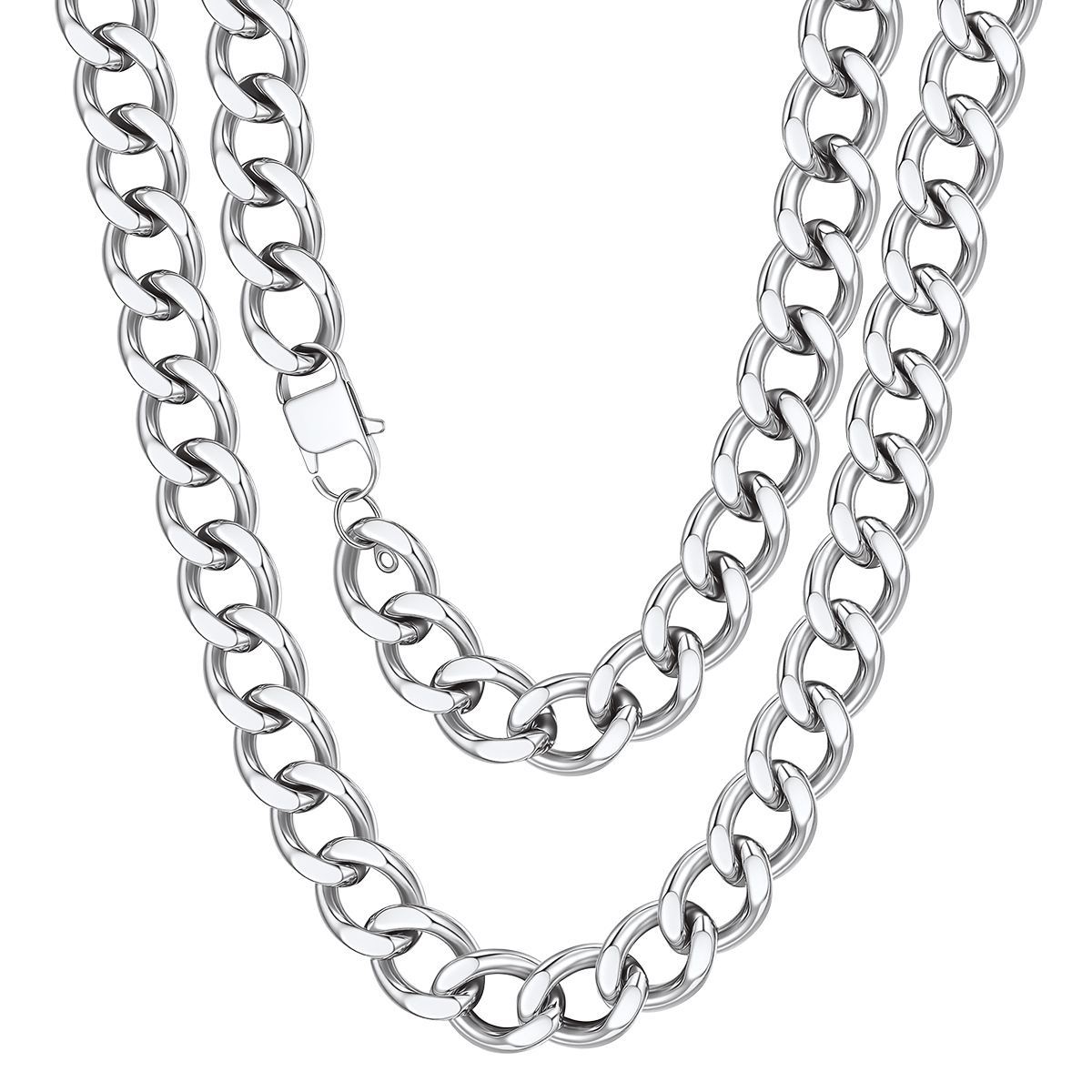 Chunky Stainless Steel Cuban Link Chain Necklace 18-20"