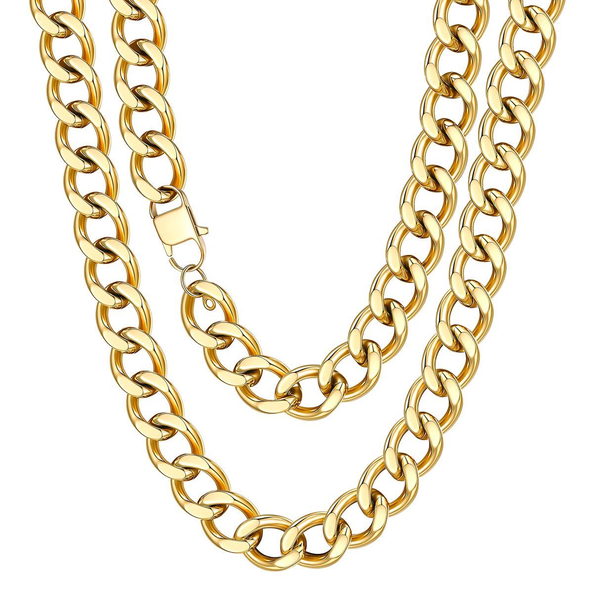 Chunky Stainless Steel Cuban Link Chain Necklace 18-20"
