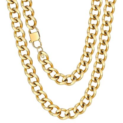 Chunky Stainless Steel Cuban Link Chain Necklace 18-20"