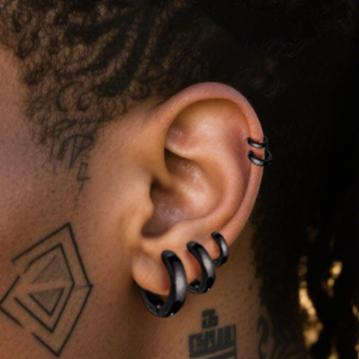 5 Pairs Hoop Earrings Set For Men Women