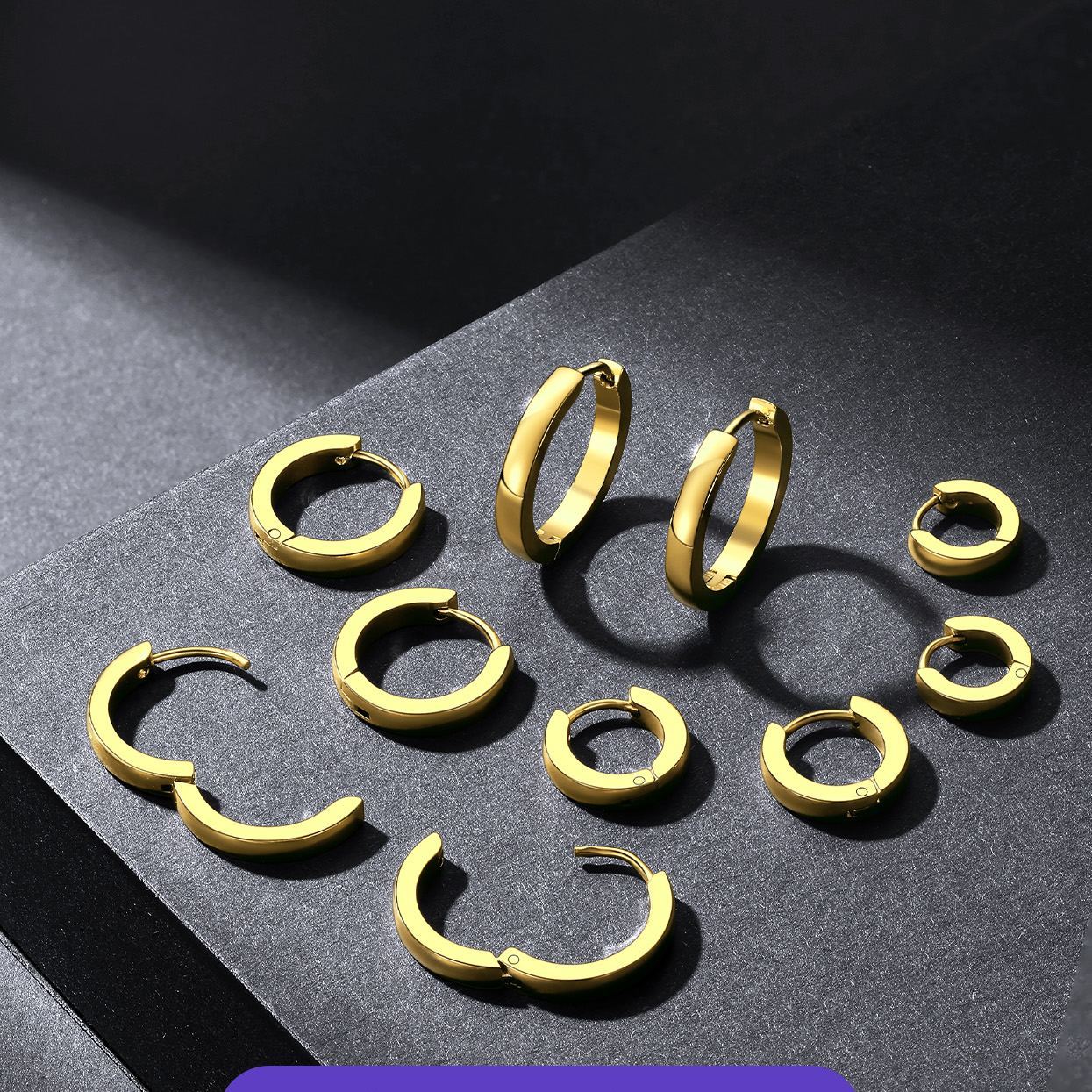 5 Pairs Hoop Earrings Set For Men Women