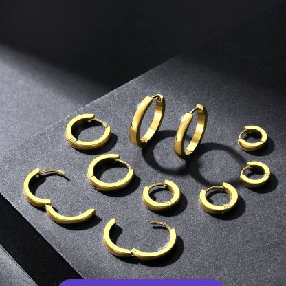 5 Pairs Hoop Earrings Set For Men Women