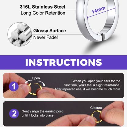 5 Pairs Hoop Earrings Set For Men Women