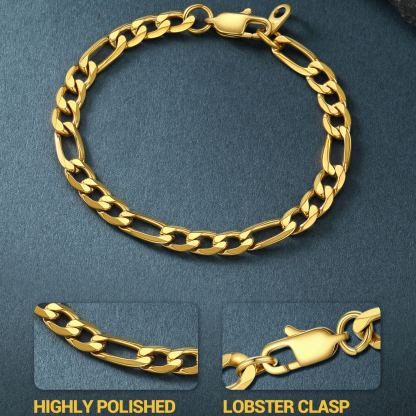 Staliness Steel Figaro Chain Bracelet For Men