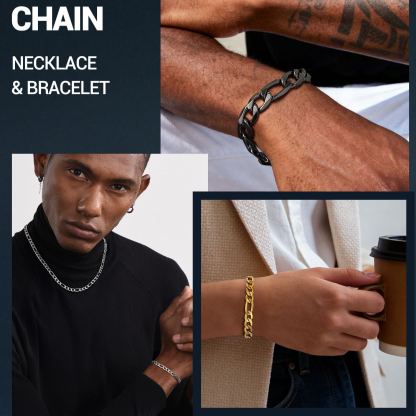 Staliness Steel Figaro Chain Bracelet For Men