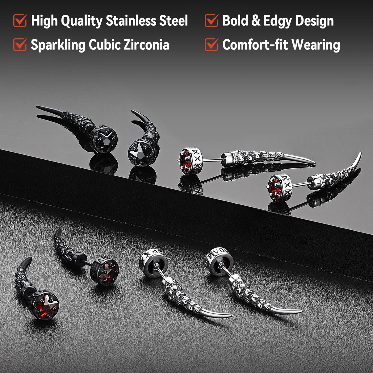 Viking Nordic Punk Studs Earrings For Him&Her