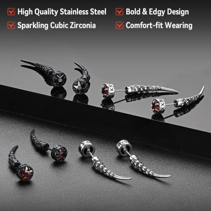 Viking Nordic Punk Studs Earrings For Him&Her