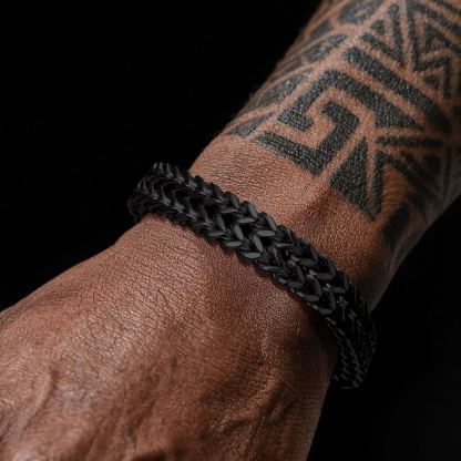 Black Franco Curb Chain Bracelet for Men
