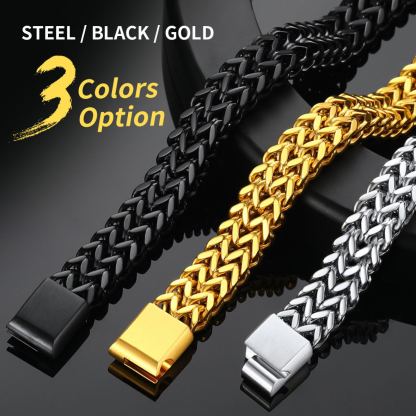 Franco Curb Chain Bracelet for Men in Three Colors
