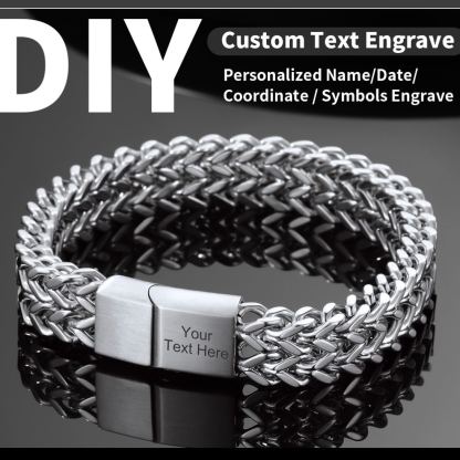 Free Custom Engraving Franco Curb Chain Bracelet