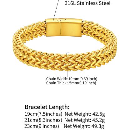Franco Curb Chain Bracelet Description - Length, Width, Weight