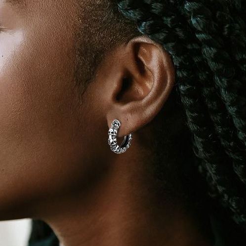 Gothic Skull Huggie Hoop Earrings for Women