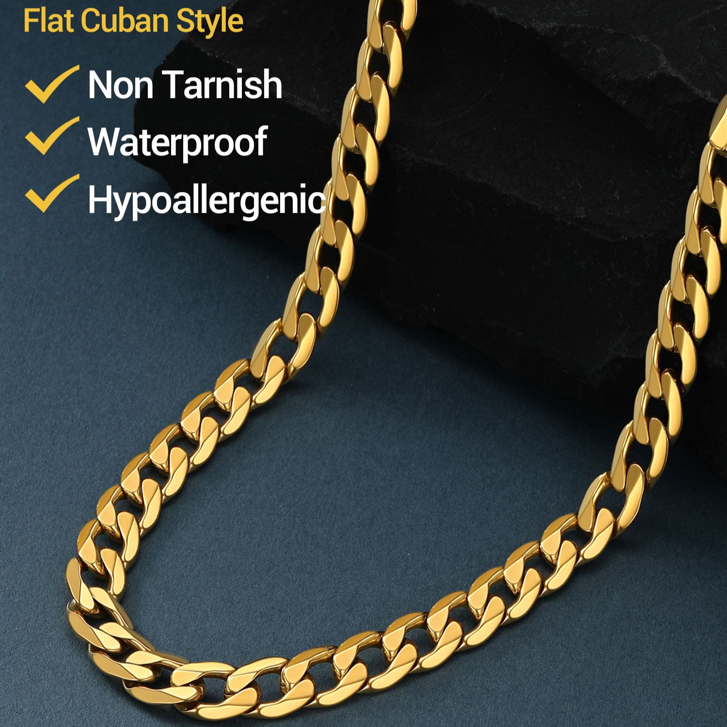 4/6/9/13mm Bold Cuban Link Chain for Men Women