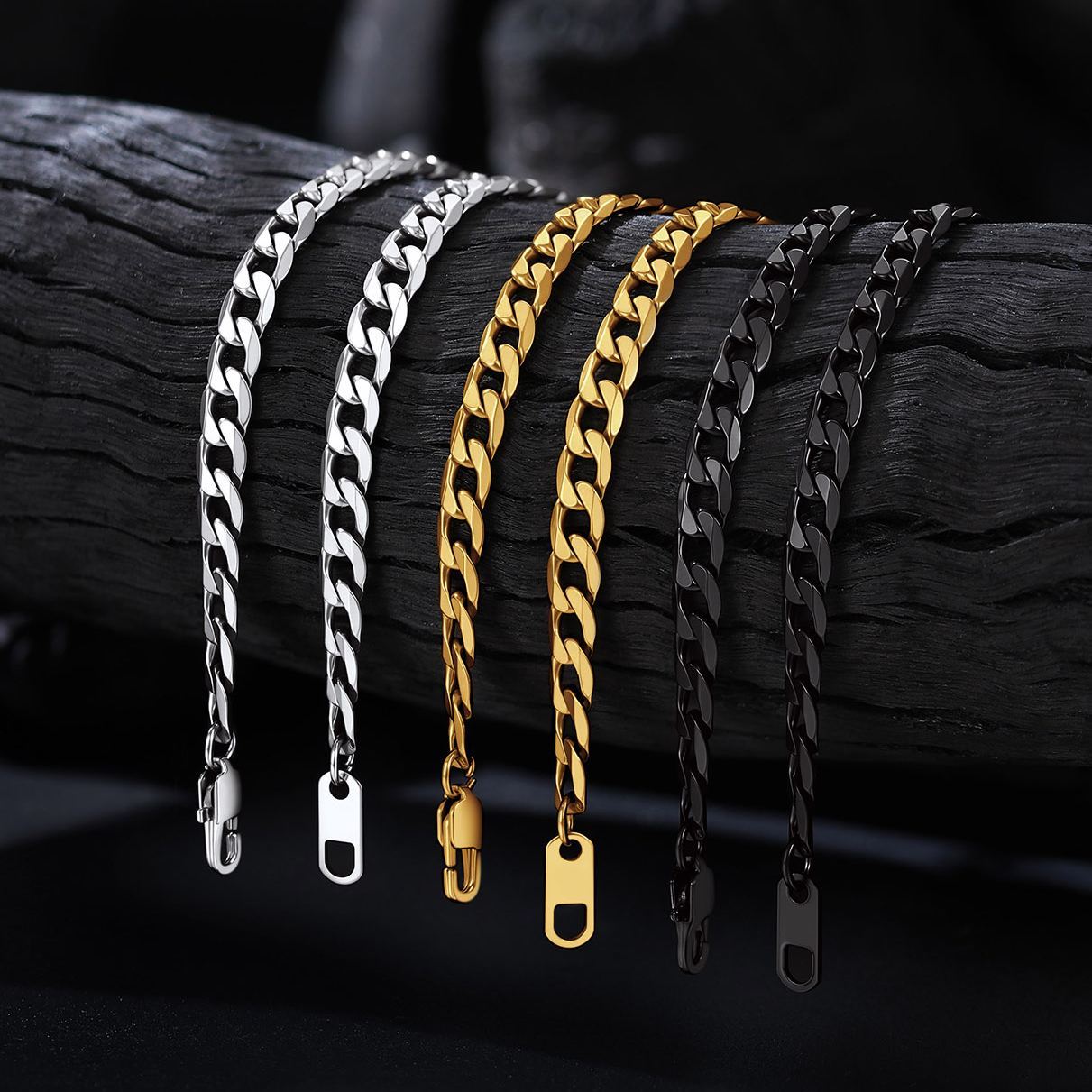 4/6/9/13mm Bold Cuban Link Chain for Men Women