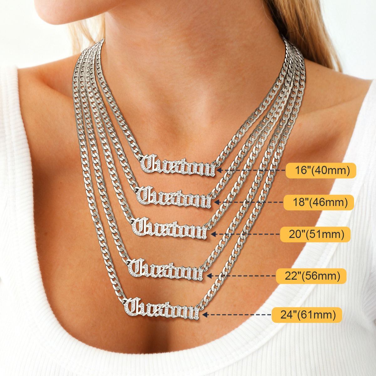 Custom Name Cubic Zirconia Necklace For Her