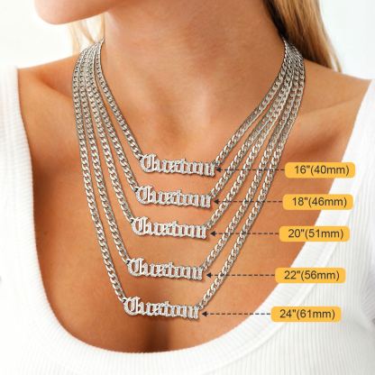 Custom Name Cubic Zirconia Necklace For Her