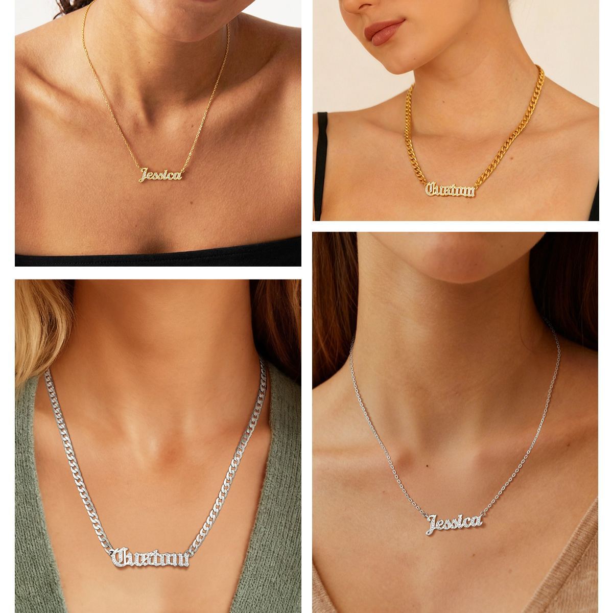 Custom Name Cubic Zirconia Necklace For Her