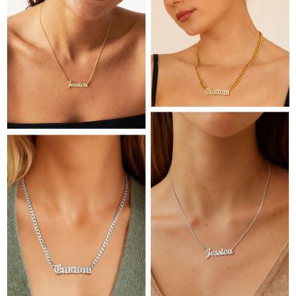 Custom Name Cubic Zirconia Necklace For Her
