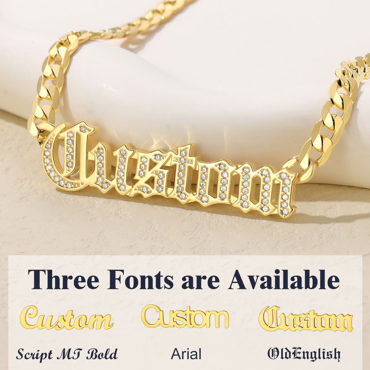 Custom Name Cubic Zirconia Necklace For Her