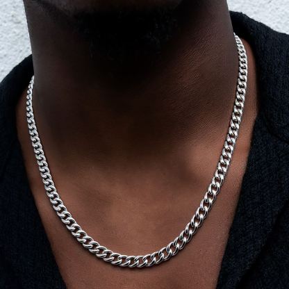 7mm Curb Cuban Link Chain Necklace for Men Women