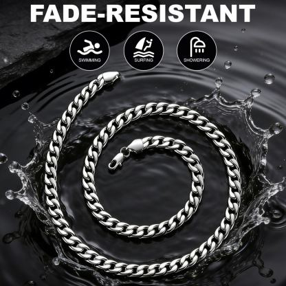 7mm Curb Cuban Link Chain Necklace for Men Women