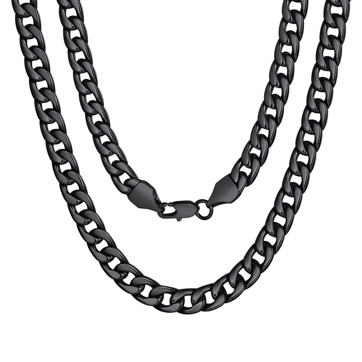 7mm Curb Cuban Link Chain Necklace for Men Women