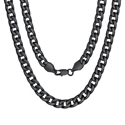 7mm Curb Cuban Link Chain Necklace for Men Women