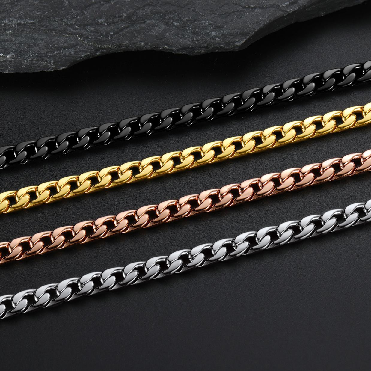 7mm Curb Cuban Link Chain Necklace for Men Women