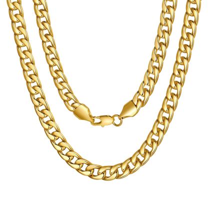 7mm Curb Cuban Link Chain Necklace for Men Women