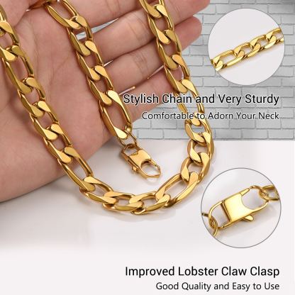 13mm Figaro Chain For Him Her