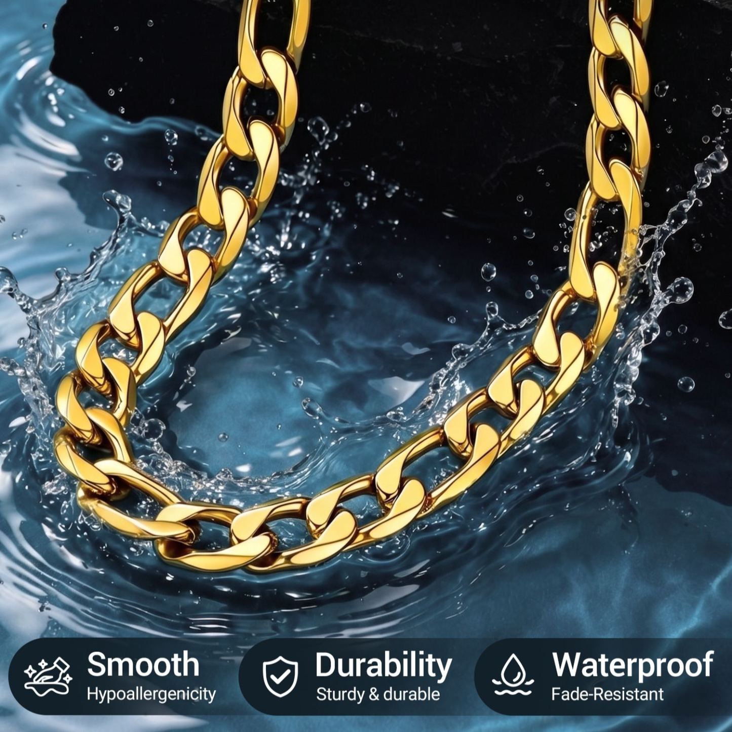 13mm Figaro Chain For Him Her
