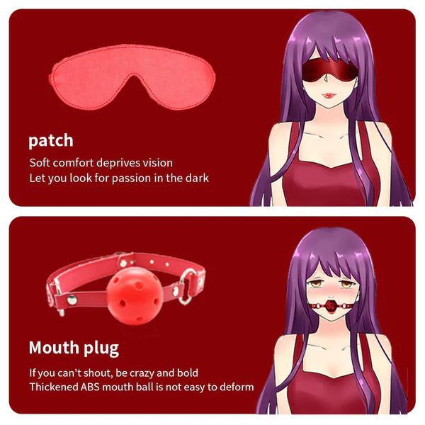 7 pcs set of Erotic Handcuffs Rope Sex Toys for Couples