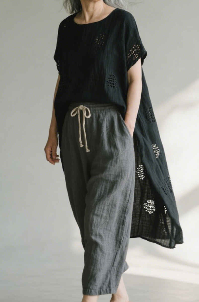 Women's Casual Cotton & Linen Wide Leg Pants