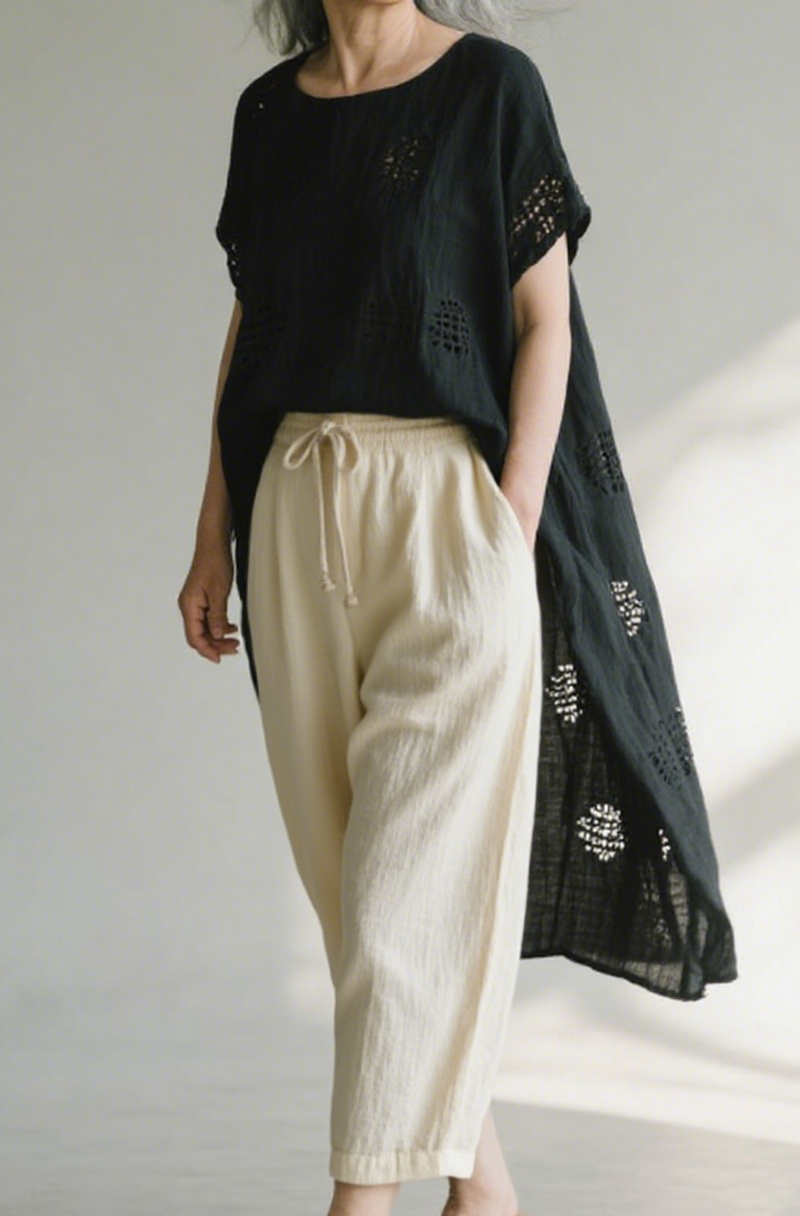 Women's Casual Cotton & Linen Wide Leg Pants
