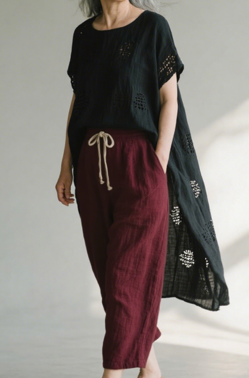 Women's Casual Cotton & Linen Wide Leg Pants