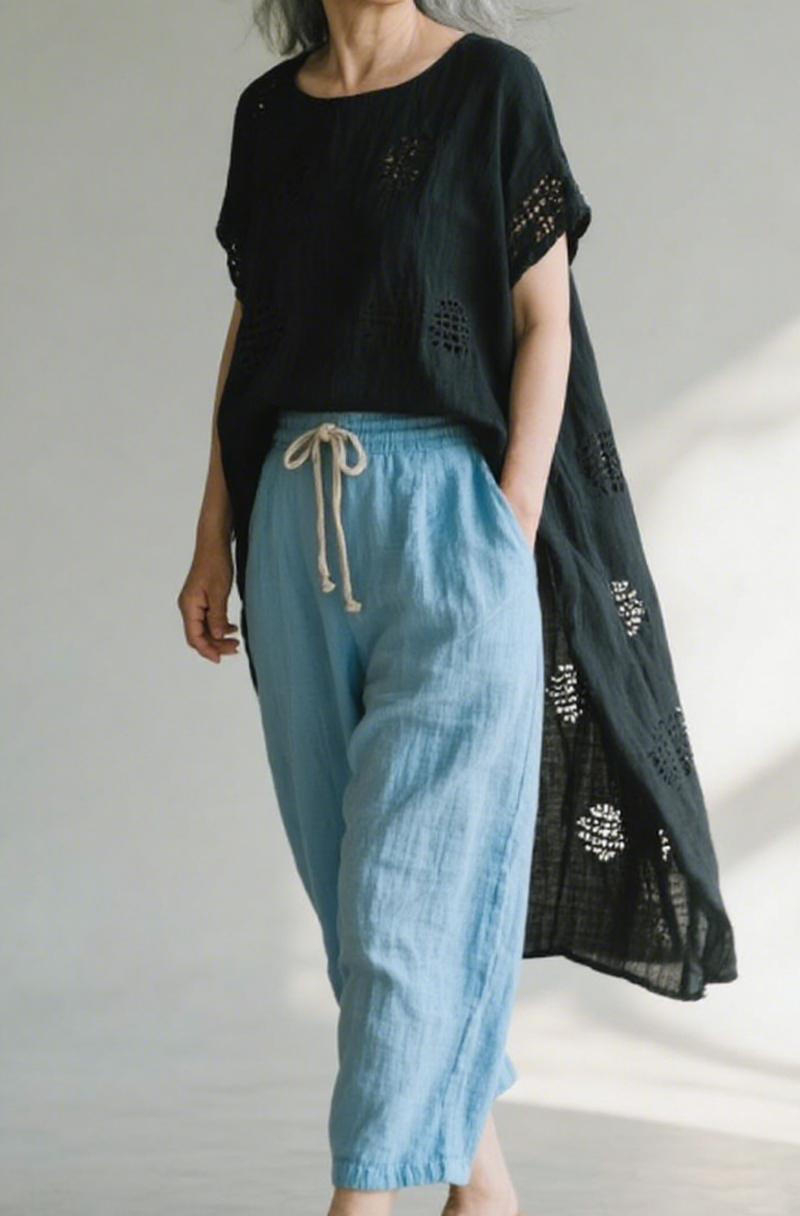 Women's Casual Cotton & Linen Wide Leg Pants
