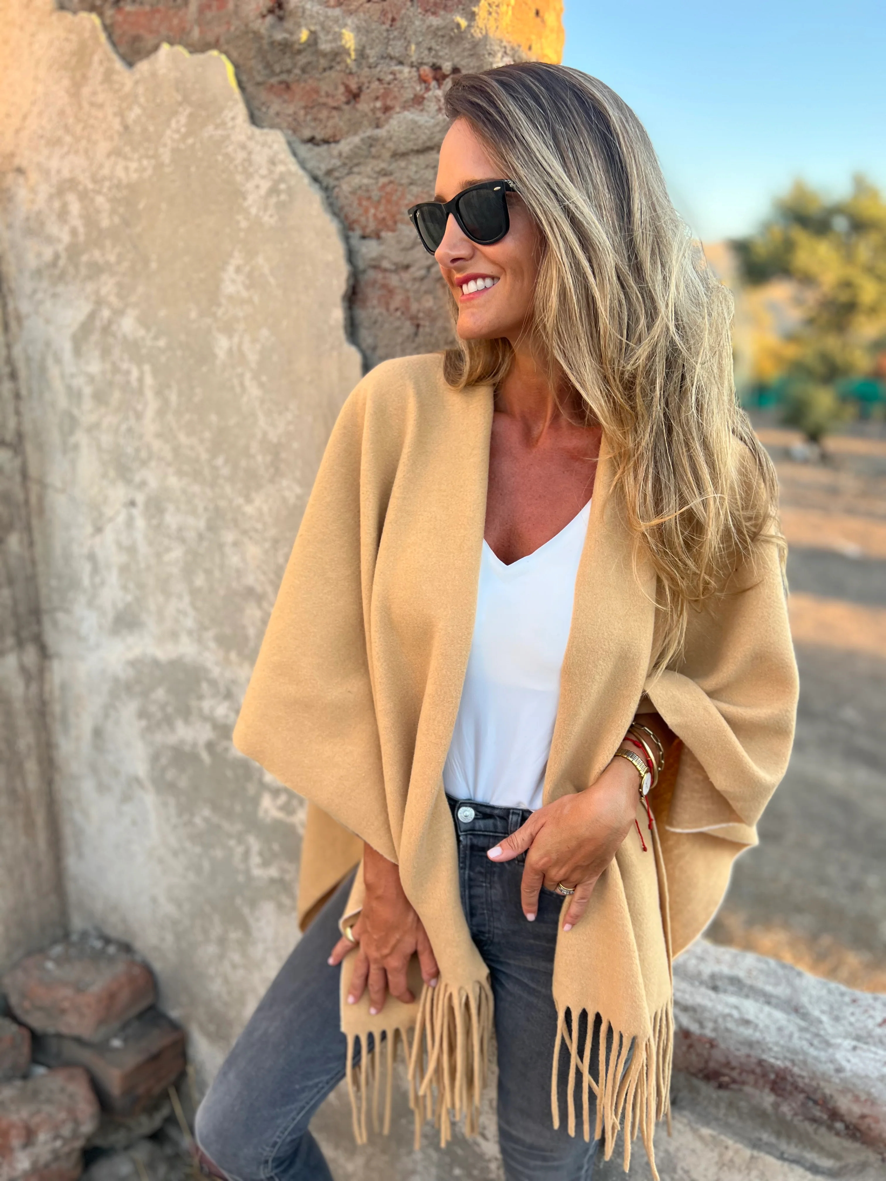 CLEARANCE SALE🔥 Soft Wool Blend Fringe Poncho