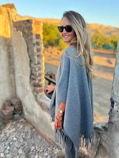 CLEARANCE SALE🔥 Soft Wool Blend Fringe Poncho