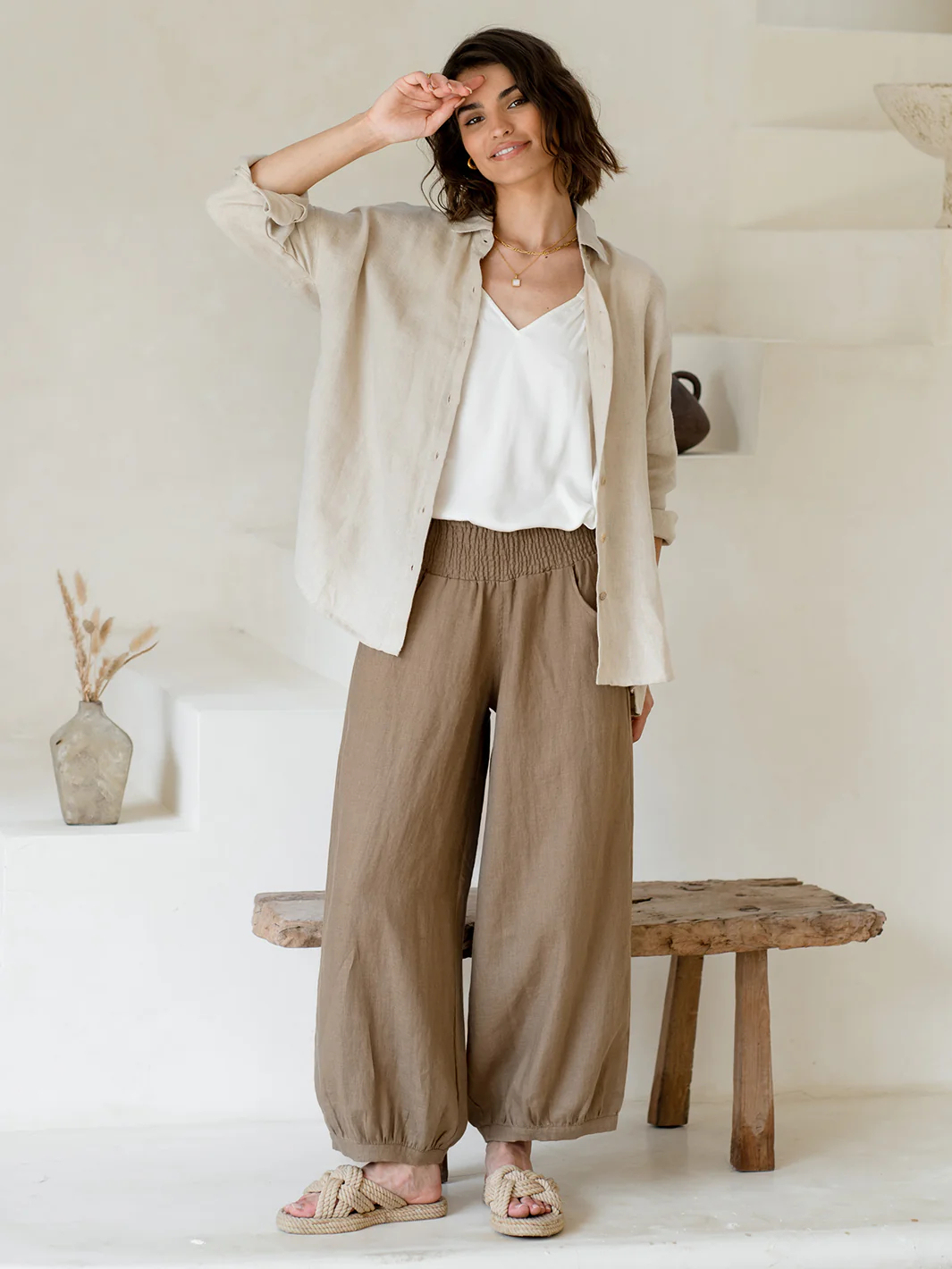 Sadhu French Linen Pants Flax
