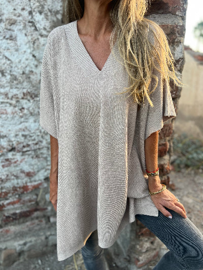 Soft Ribbed Knit Poncho
