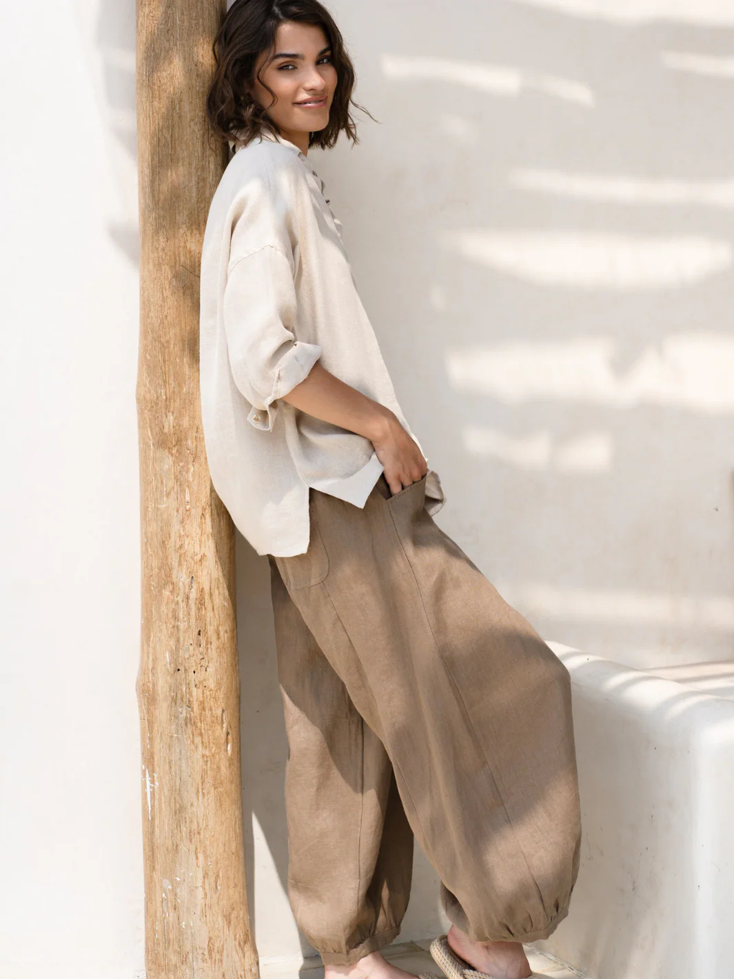Sadhu French Linen Pants Flax