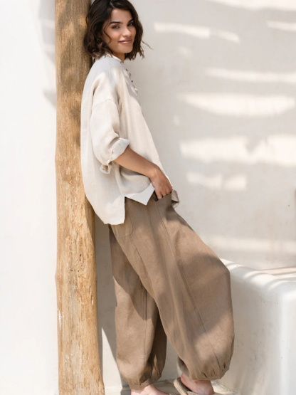 Sadhu French Linen Pants Flax